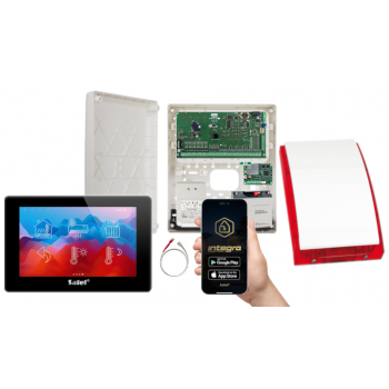 ZESTAW ALARMOWY SATEL INTEGRA 64 + INT-TSH2-B + OPU-3P + AWT682 + 17Ah + INT-GSM LTE + SYRENA SP-4001R